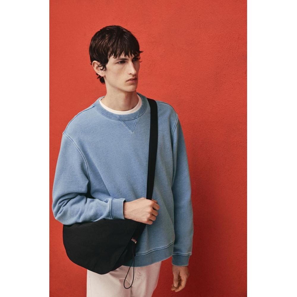 HM Regular Fit Washed sweatsHirt светло-голубой