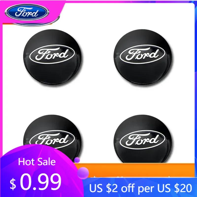 Car Sticker Ford New 2025 Hot 4Pcs 56mm Black Car Wheel Center Hub Badge Logo Emblem Decal Wheel Sticker Styling For Ford Focus