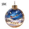 Indoor Outdoor Festive Decor Glowing Christmas Story Ornament, Light-Up 3D Hanging Ball with Warm LED, Mini Seasonal Home Decoration Supplies Holiday