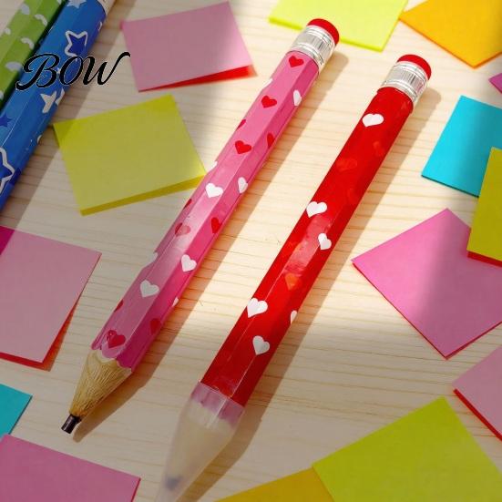 Giant Pencil for Kids Pencil, Extra Large Writable with Colorful Romantic Desk Decor Pattern Printed, Oversized School Office Supplies Gift