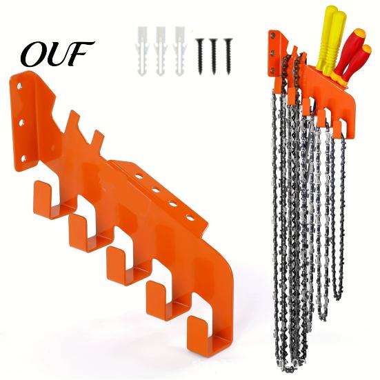 Garage Accessory Rack Chainsaw Holder Wall Mount Hanger, Heavy Duty Metal Storage with Contoured Outdoor Tool Cradle, Bracket for Garage, Workshop