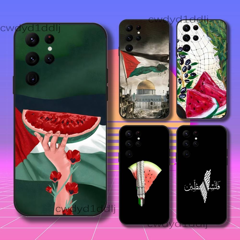 Чехол для телефона Art P-Palestine-es-F-Flag для Samsung S10, S21, FE, S21, S26, S25, S24, S23, Ultra, S9, S22, Plus Черный корпус
