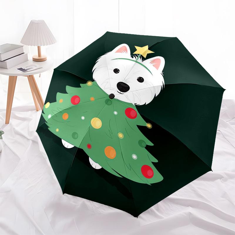1pc Christmas Tree Dog Umbrella with Plastic Handle,Suitable for All Seasons UmbrellaPT565