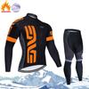 Winter Cycling Thermal Fleece Long Sleeve Set Men Women - Warm Breathable Bike Apparel