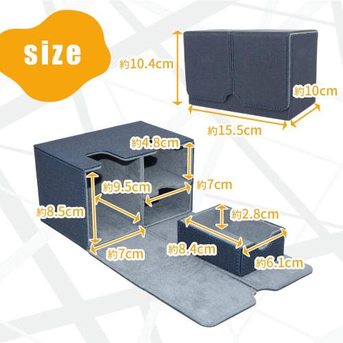 Magnetic Deck Case with Drawer, Card Storage, Dice Holder, Scratch and Stain Resistant, Holds 200 Trading Cards, Perfect for Carrying and Storage (Nav