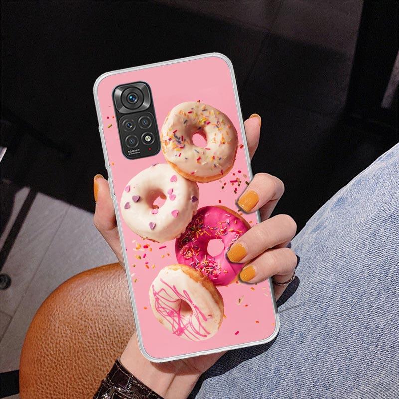 Чехол для телефона Macaron Ice Cream Cake Doughnut для Xiaomi Redmi Note 15 14 13 12S 12 11 Pro Plus 14S 11S 11E 10 10S 11T 5G Personali