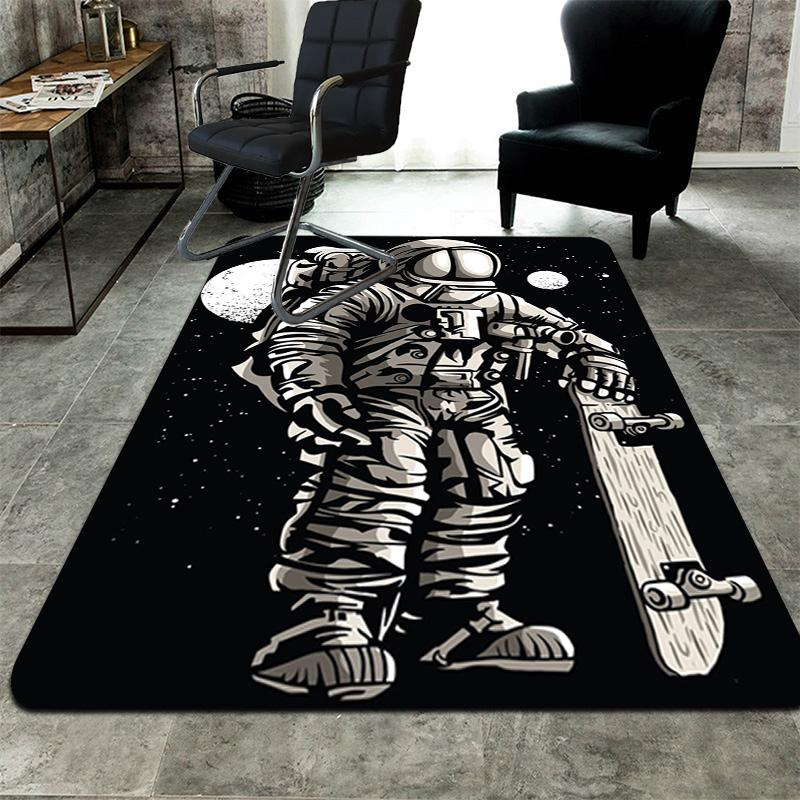 Skateboarding astronaut Rug Floor Mat for Living Room or Bedroom Soft and Comfortable Carpet a Gift for Birthday and Holiday.MFF0918302