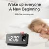 Светодиодный цифровой проекционный будильник, настольный электронный будильник с проектором времени на 180 градусов