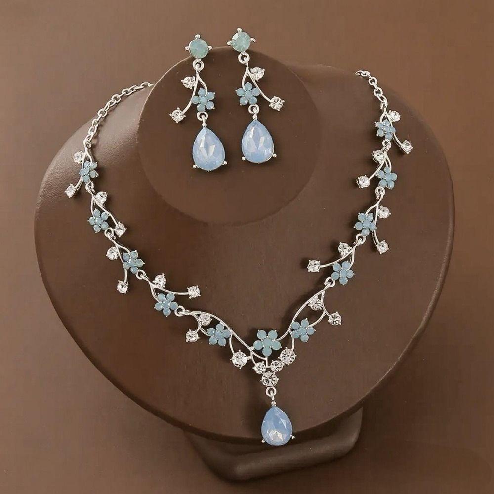 Свадебные наборы ювелирных изделий «Золотая капля воды» Блестящее колье-чокер и набор серег Ювелирные подарки