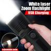 40W LED Powerful Flashlight Telescopic Zoom Type-C Charging Portable Endurance Torch for Home Outdoor Camping Lamp