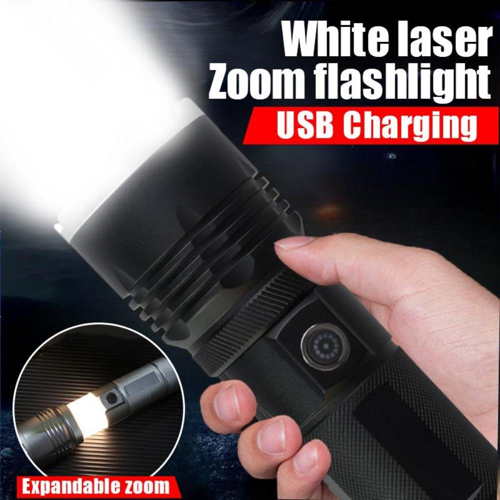 40W LED Powerful Flashlight Telescopic Zoom Type-C Charging Portable Endurance Torch for Home Outdoor Camping Lamp