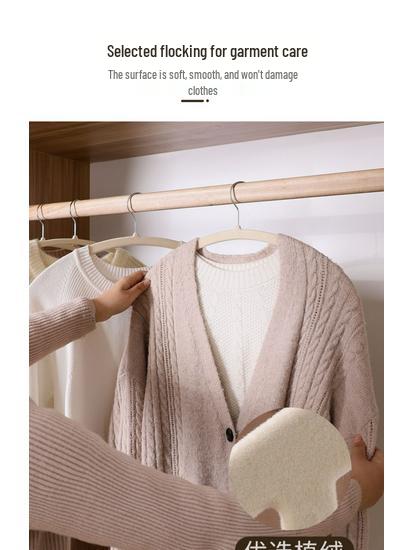 Ultra-Thin Non-Slip Flocked Clothes Hanger for Adults