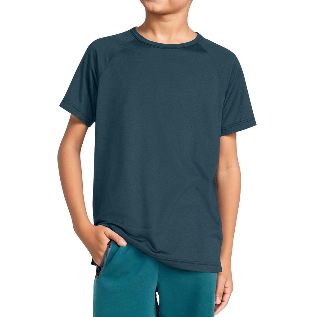 Футболка для мальчиков с круглым вырезом и рукавами-плунжерами