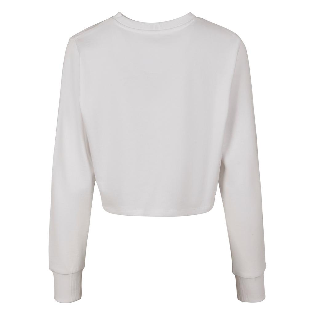 Build Your Brand Womens/Ladies Cropped Terrycloth Crew Neck Jumper