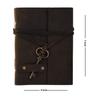 Handmade Embossed Travel Diary with Style and Formate with Key Rope - Brown. Size 5x7 Inches