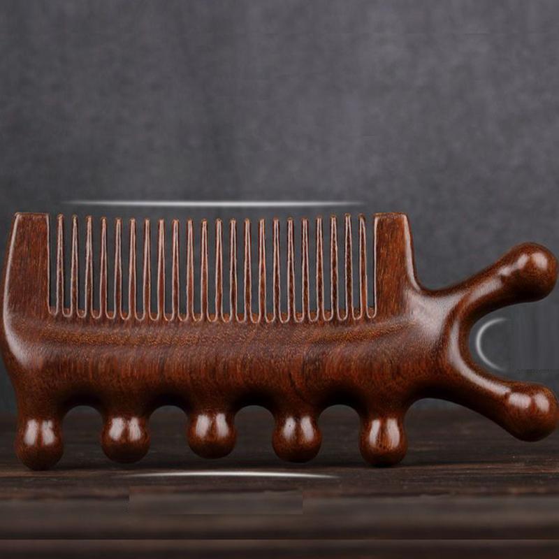 3 в 1 массажная расческа из сандалового дерева, расческа-меридиан, деревянная расческа для лечения волос, деревянная расческа