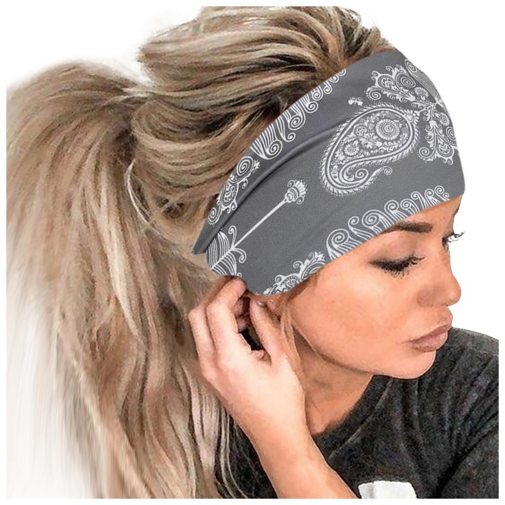 Женская повязка на голову с принтом, спортивная повязка для волос с широким краем, повязка на голову для йоги, мягкая повязка для волос, головной убор, повязка для волос