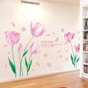 Наклейка на стену «Розовый тюльпан» для спальни, гостиной, телевизора, фона, стены, входа, магазина, украшения, самоклеящаяся виниловая наклейка