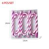 Christmas Candy Cane Ornaments 6Pcs Candy Cane Hanging Decor Christmas Tree Hanging Decoration Twisted Crutch Candy Canes For