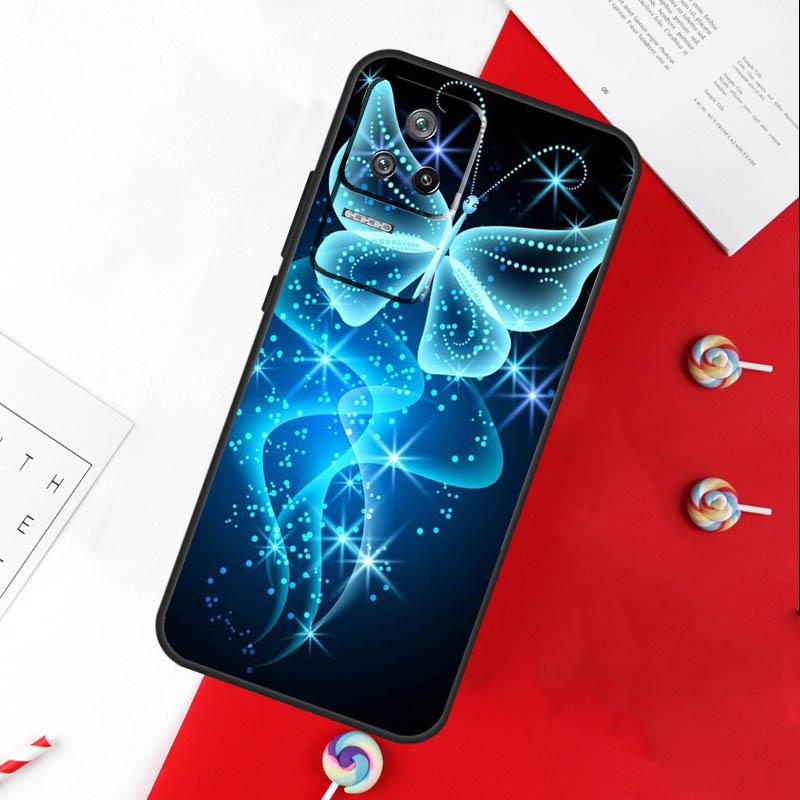 Роскошный чехол с синими бабочками для Xiaomi 13T 11T 12T 14T Pro 13 14 15 Ultra POCO X7 Pro X3 X5 X6 F5 F6 M6 Pro
