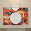 4PCS 2D Dining Mat Non-Slip Heat Insulation Pad Practical Fish Pattern Place Mat  Holiday