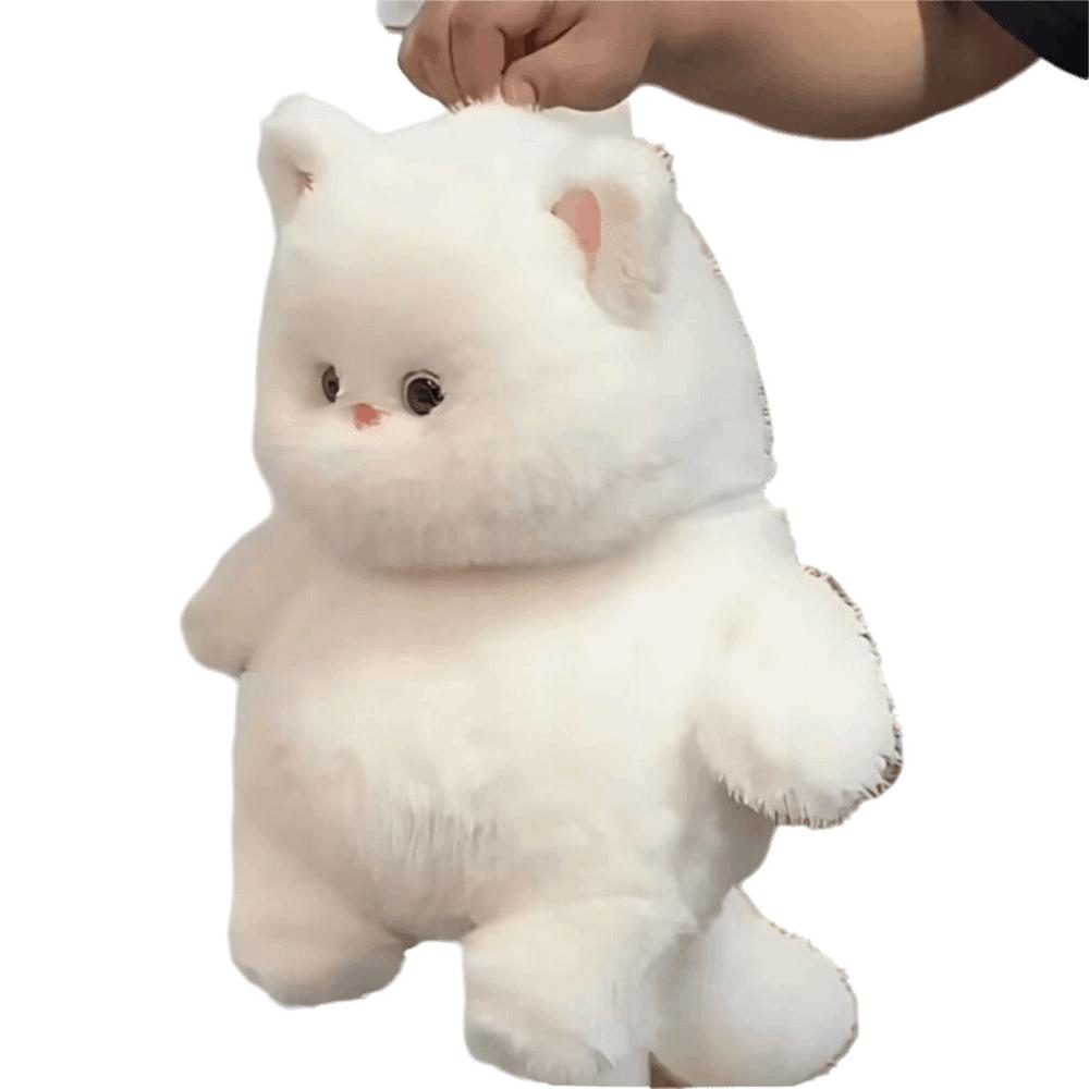 Chubby Shape White Cat Plush Toy Soft Toys Cat Doll Ideal Gift Stuffed Animal Home Decor