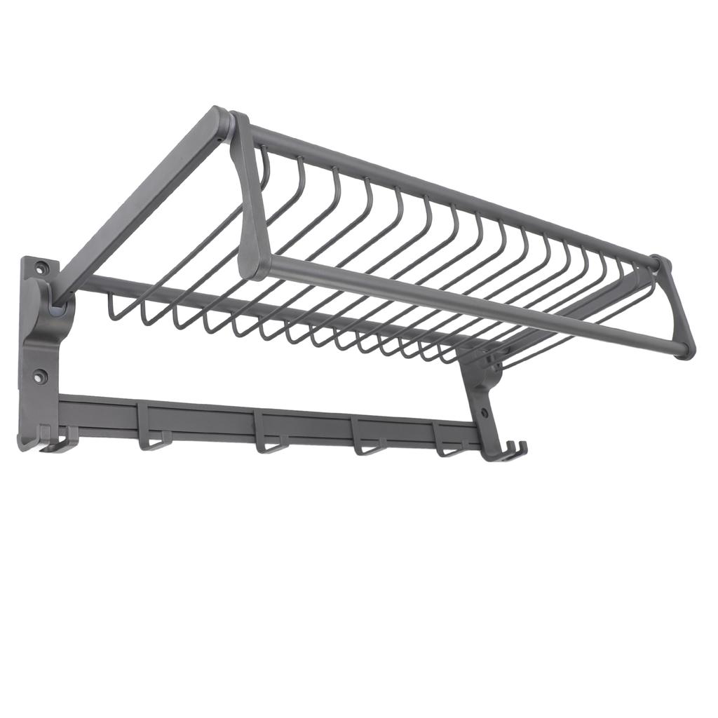 Foldable Towel Shelf Rustproof Space Aluminum Towel Holder Easy Installation Wall Mounted Towel