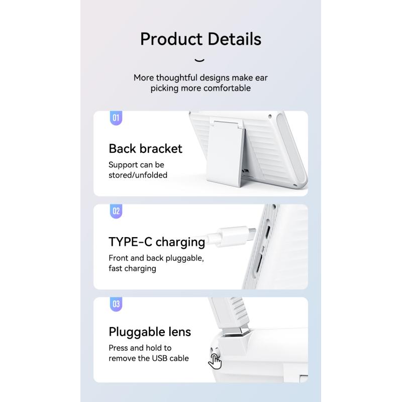 Digital Otoscope Camera Ear Camera With 4.3 Inch IPS Screen Ultra Clear View Ear Scope Camera 3.9mm Ear Wax Removal Tool