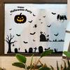 Static Cling Halloween Window Decal Bat and Pumpkin Design Reusable PVC Sticker Decors For Home Office Party Supplies