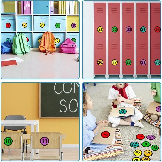 WhatSign Line up Spots for Classroom Floor Stickers - 36Pcs Number Stickers Floor Numbers for Classroom Lining up for Back to School Kindergarten