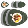 Наборы подставок и салфеток из искусственной кожи по 4 штуки, двусторонние ПУ коврики на стол, термостойкие подставки для обеденного стола, рождественский декор