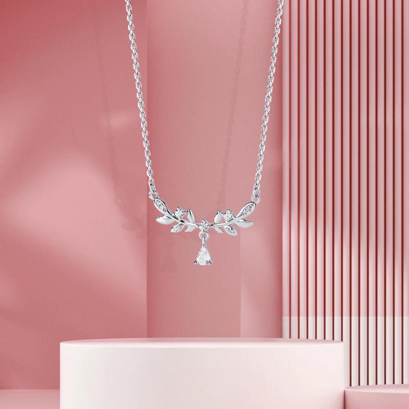 Beixi Серебряные украшения "Богиня Лавра" Ожерелье из стерлингового серебра с колоском - Легкий Люкс Подарок для Женщин и Девушек.