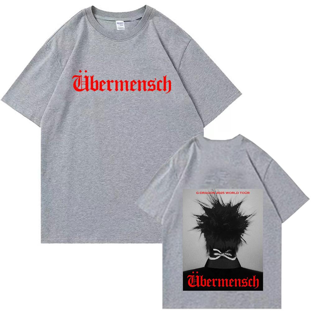 Футболка G-Dragon 2025 Мировой тур Мужская Женская Харадзюку Круглый вырез Летняя Повседневная Футболка рубашки для мужчин рубашки футболки