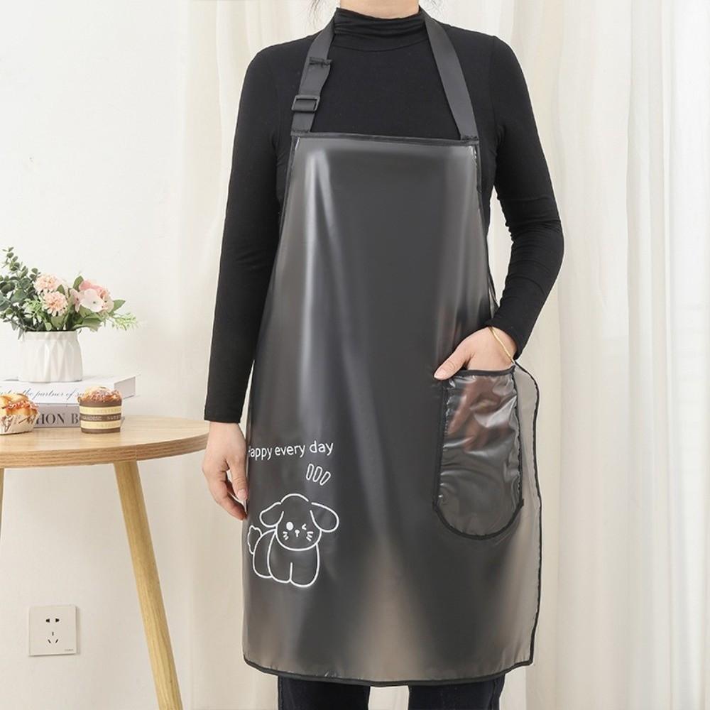 Sleeveless Waterproof TPU Apron Dirt-Proof Work Aprons Cartoon Cleaning Aprons Home Use