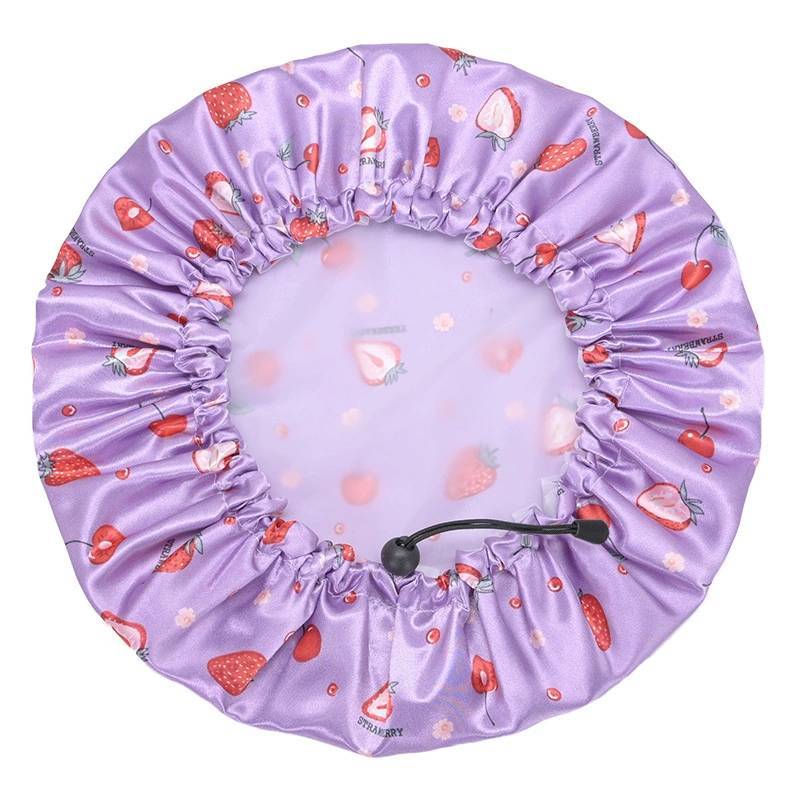 Cartoon Style Reusable Shower Cap For Adults With Daisy Print And Waterproof Design