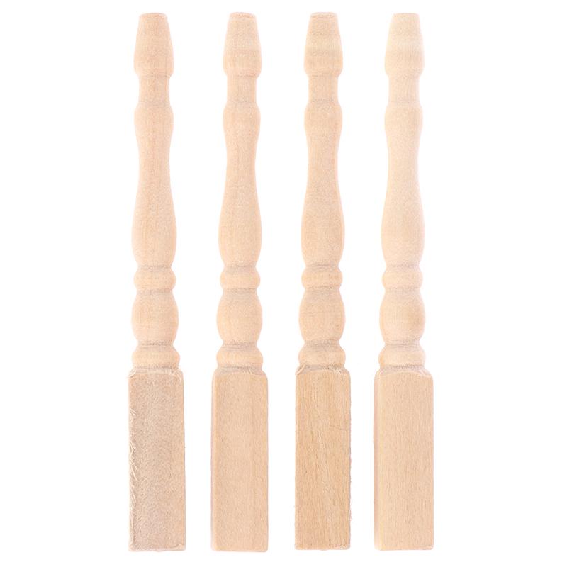 4 шт./компл. 1:12 миниатюрных деревянных ножек для кукольного домика своими руками, мебельные аксессуары