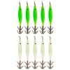 5Pcs Luminous Squid Lure Night Fishing Lamp Hook Rustproof Cuttlefish Attracting Lure Double Hook for Seawater Fresh Water