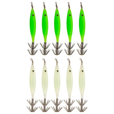 5 шт. Светящаяся приманка для кальмара, Приманка для ловли кальмара, Устойчивая к ржавчине приманка для привлечения каракатицы, Портативный двойной крючок для морской и пресной воды