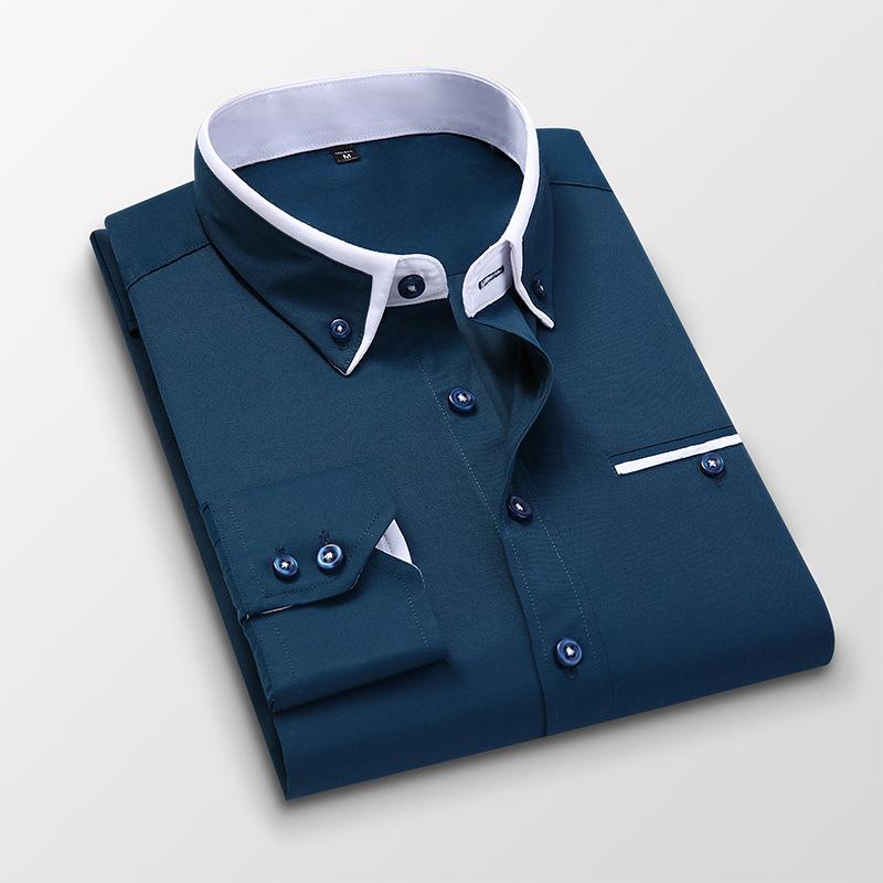 Men's Spring and Fall Casual Shirt Business Men's Office Shirts