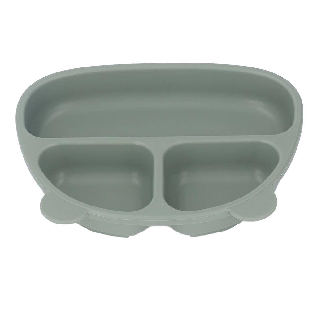 Toddler Soft Silicone Plate Home Dining Room Cute Cartoon Bear Shaped Baby Suction Plate for Snacks