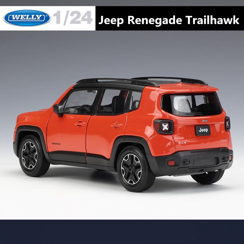 WELLY 1/24 Jeep Renegade Trailhawk Alloy SUV Car Model Diecasts Metal Off-road Vehicles Car Model High Simulation Kids Toys Gift