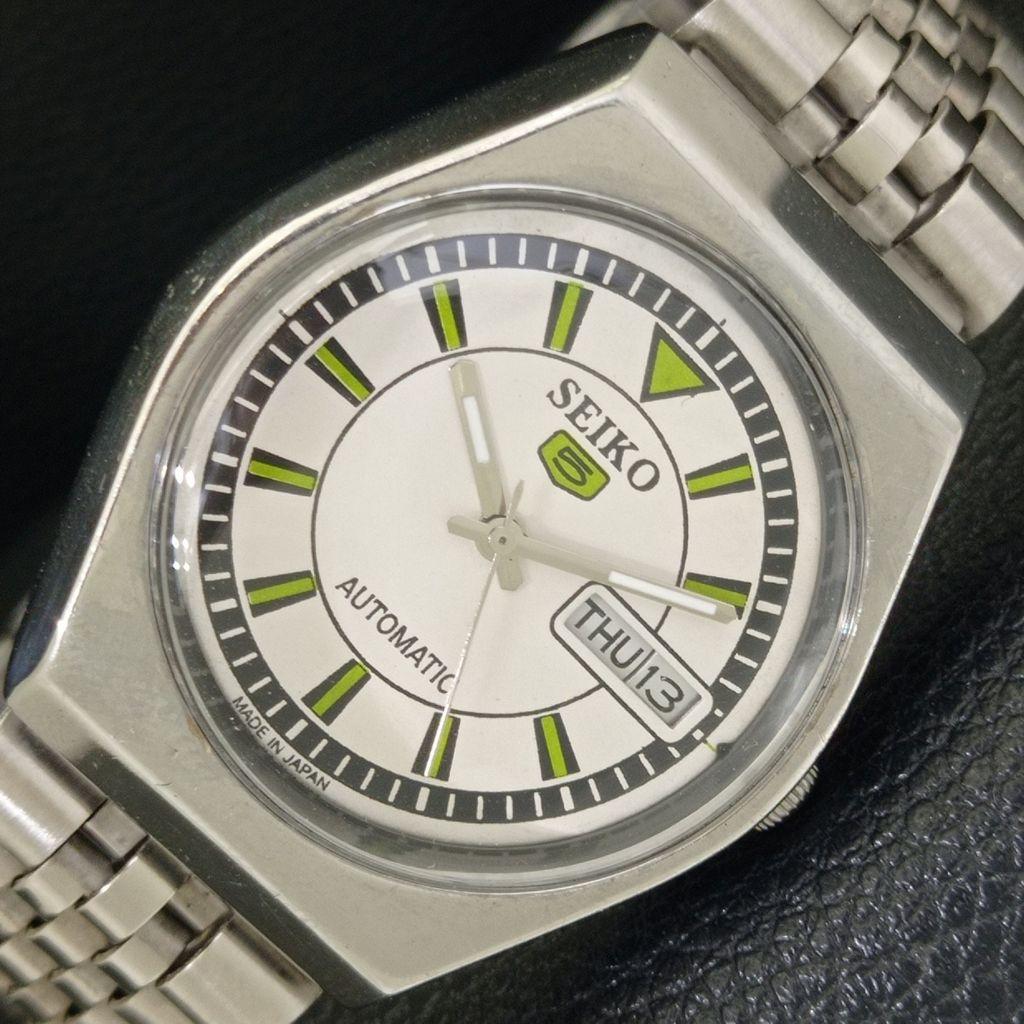 ПОДЛИННЫЕ ВИНТАЖНЫЕ МУЖСКИЕ ЧАСЫ SEIKO 5 AUTOMATIC JAPAN 6309A С БЕЛЫМ ЦИФЕРБЛАТОМ a702709-1