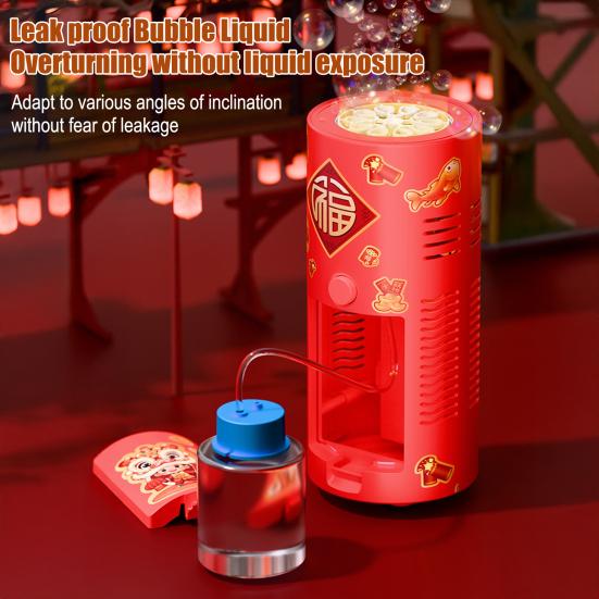 Машина для пускания искрящихся пузырей 10 отверстий Плотные пузыри Светодиодные разноцветные огни Работает от батареек Портативная Не протекающая Пузыредувка для новогодней праздничной вечеринки Игрушки