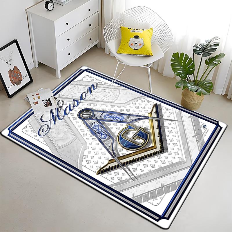 Freemason Masonic Illuminati  Printed Pattern Rug Baby Play Mat Living Room Carpet Decoration Fitness Pet Carpet Tapestry