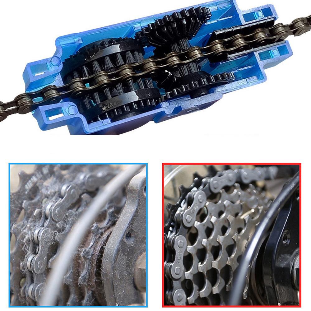 Bike Chain Cleaner Kit with 3D Brush Oil Application Tool for Easy Washing Drivetrain Maintenance MTB Cycle Care Set