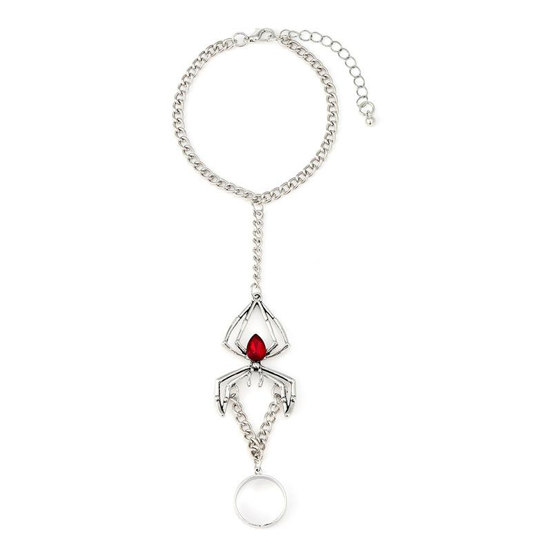 Women Gothic Spider Hand Jewelry European American Cross-border Personalized Exaggerated Bracelet Retro Fashion Ring Accessory