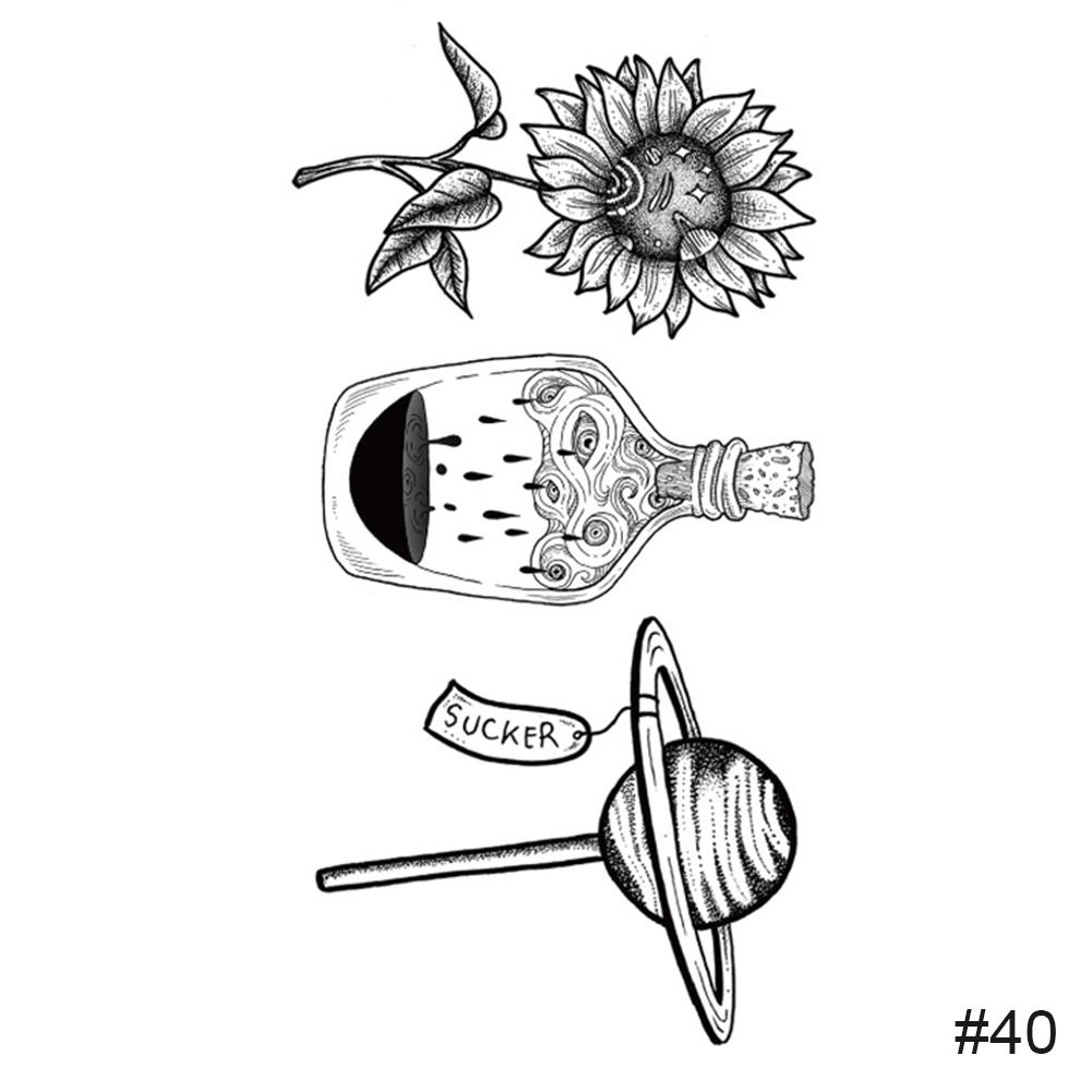 Временные маленькие свежие черные татуировки наклейки водонепроницаемые долговечные татуировки наклейки рука нога грудь боди-арт татуировка