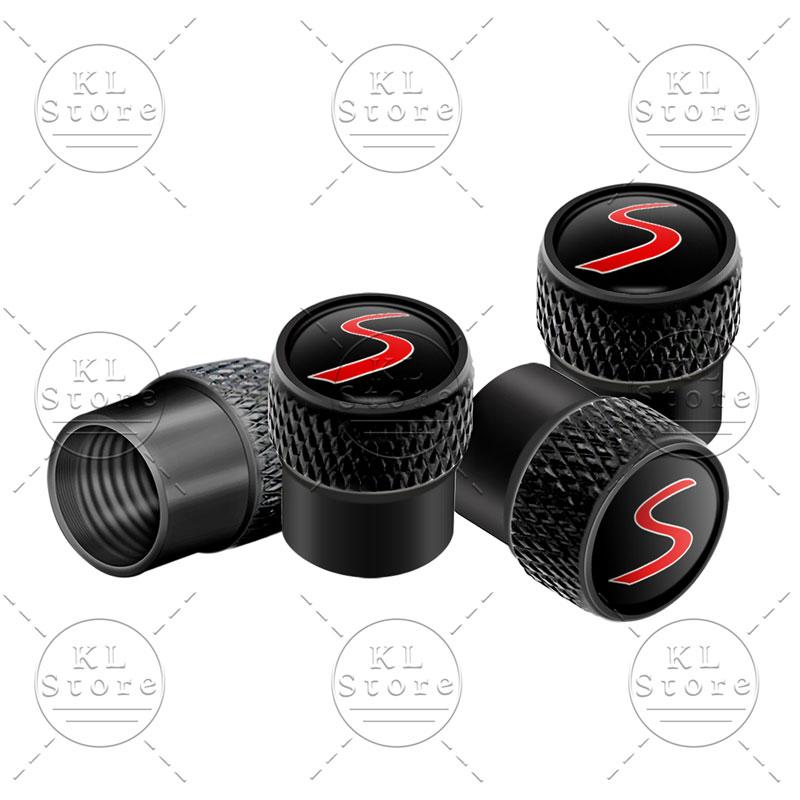 4pcs/set S Logo Car Wheel Tire Valve Air Stem Cap Dustproof Cover For Mini Cooper S Emblem R55 R56 F55 F56 F60 John Cooper Works