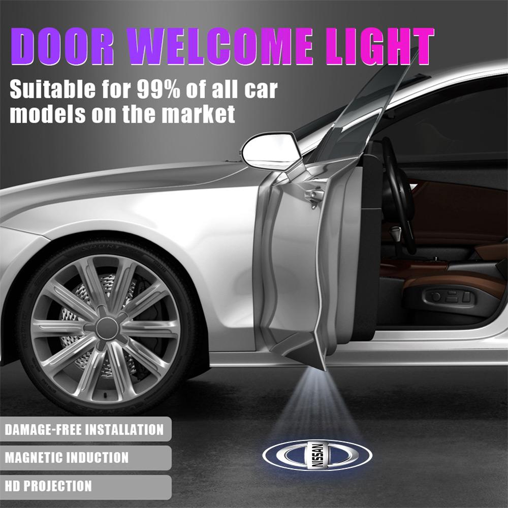 ABE4 1/2/4pcs Car Door LED HD Welcome Courtesy Shadow Projector Lamp Logo Light For Nissan Nismo Micra Qashqai Altima Sentra Maxima
