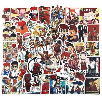 Водонепроницаемые и стильные наклейки Slam Dunk, аниме-наклейки Slam Dunk для DIY, для воды, для путешествий, подарки на день рождения, набор из 50 штук, наклейки, чемоданы,